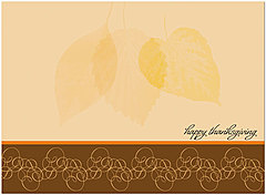 Translucent Leaves Thanksgiving Card H2112U-A